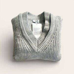 Grey Overzied Womens Wool Cos Sweater - Size S
